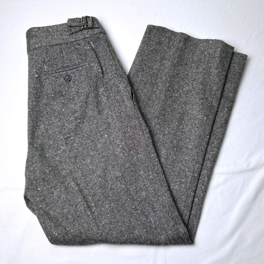 Cache Womens High Rise Tweed Wool Blend Wide Leg Trousers Size 6 Gray Office